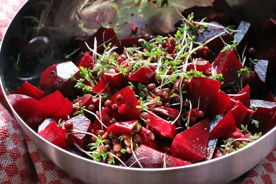 Salat mit Linsen und Roten Rüben